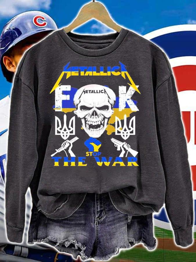 Skull Metallica Band Fuck Stop The War Ukraine Shirt t-shirt sweatshirt