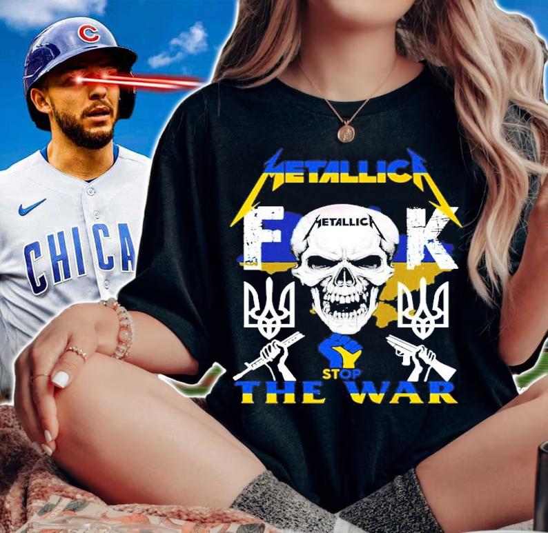 Skull Metallica Band Fuck Stop The War Ukraine Shirt t-shirt woman shirt