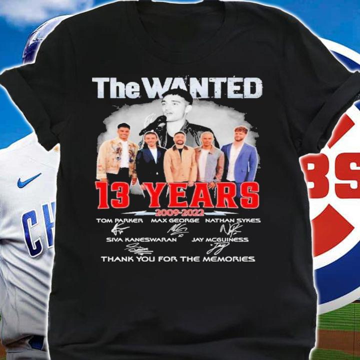 The Wanted 13 Years 2009-2022 Signatures Thank You For The Memories Shirt t-shirt shirt