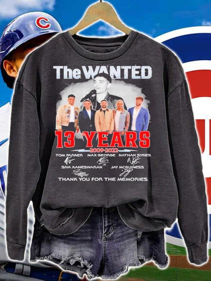 The Wanted 13 Years 2009-2022 Signatures Thank You For The Memories Shirt t-shirt sweatshirt