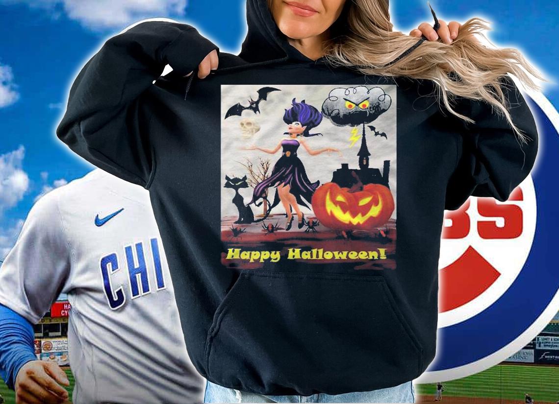 Witch With Black Cat Bats & Pumpkin Halloween Special Shirt t-shirt hoodie
