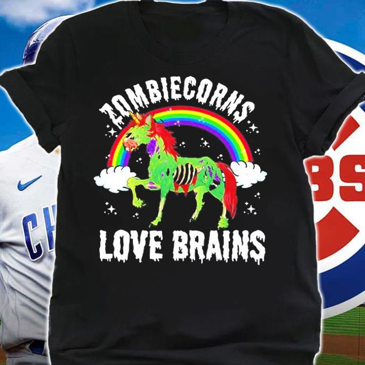 Zombiecorns Love Brains Zombie Unicorn Rainbow Halloween T-Shirt t-shirt shirt