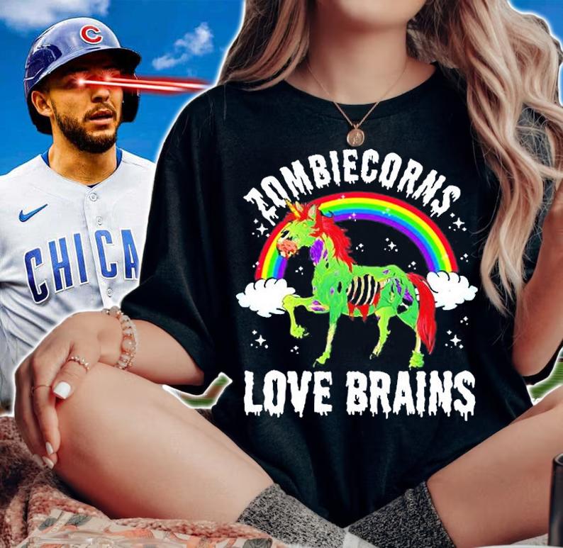 Zombiecorns Love Brains Zombie Unicorn Rainbow Halloween T-Shirt t-shirt woman shirt
