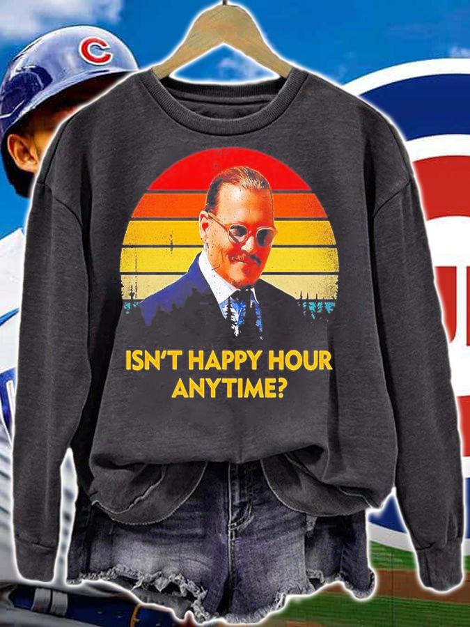 Isn't Happy Hour Anytime Justice For Johnny Vintage T-Shirt t-shirt sweatshirt