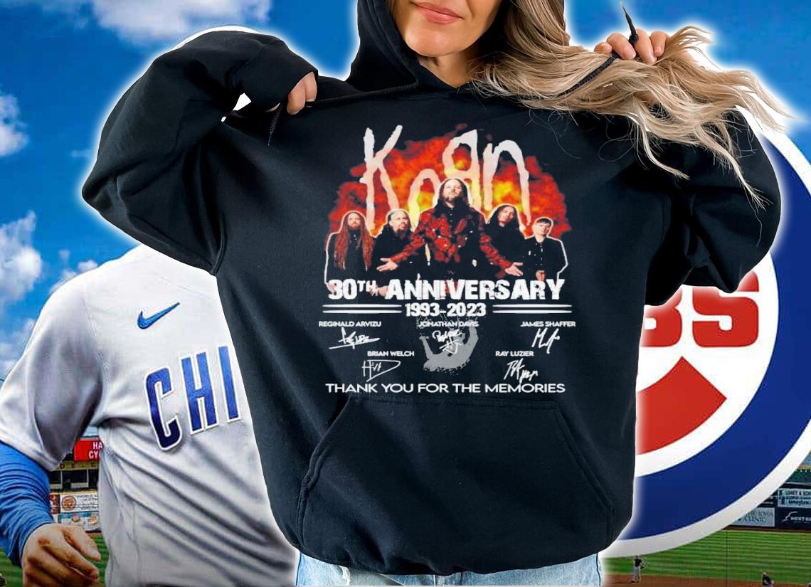 Korn Band 30th Anniversary 1993-2023 Signatures Thank You For The Memories Shirt t-shirt hoodie