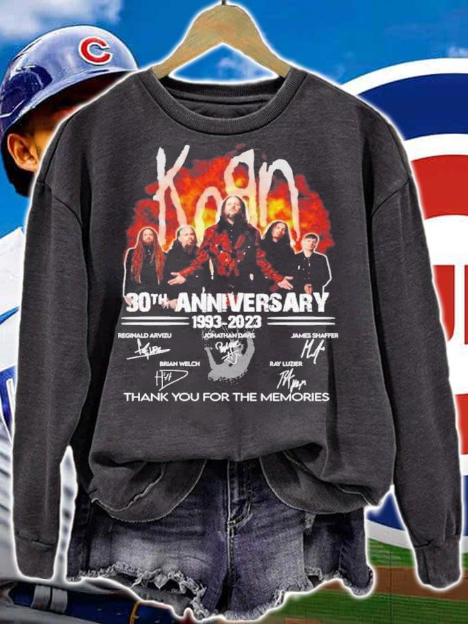Korn Band 30th Anniversary 1993-2023 Signatures Thank You For The Memories Shirt t-shirt sweatshirt