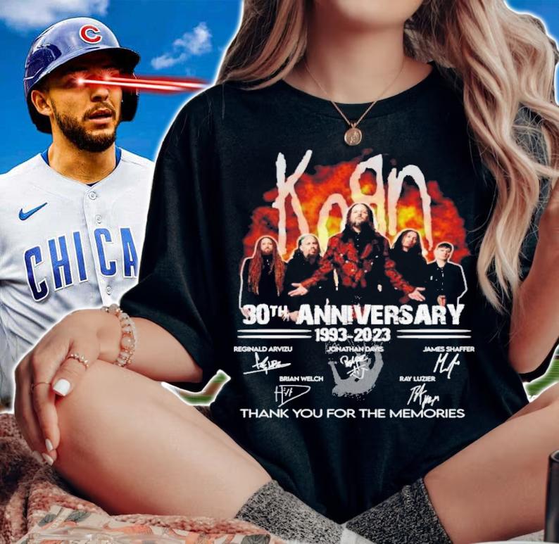 Korn Band 30th Anniversary 1993-2023 Signatures Thank You For The Memories Shirt t-shirt woman shirt