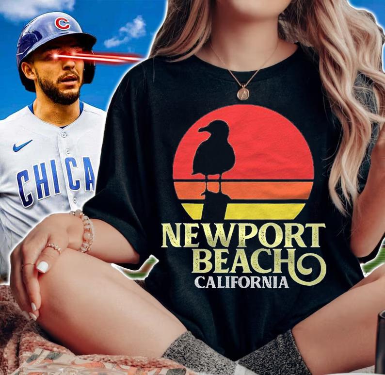 Newport Beach California Beach Seagull Shirt t-shirt woman shirt