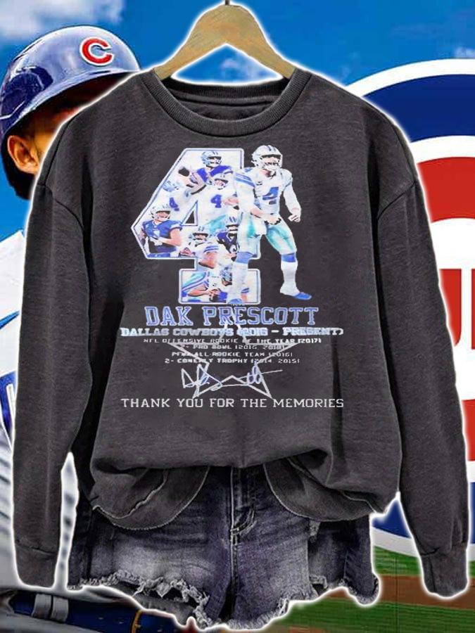 Dak Prescott Dallas Cowboys 2016-present thank you for the memories signature T-shirt t-shirt