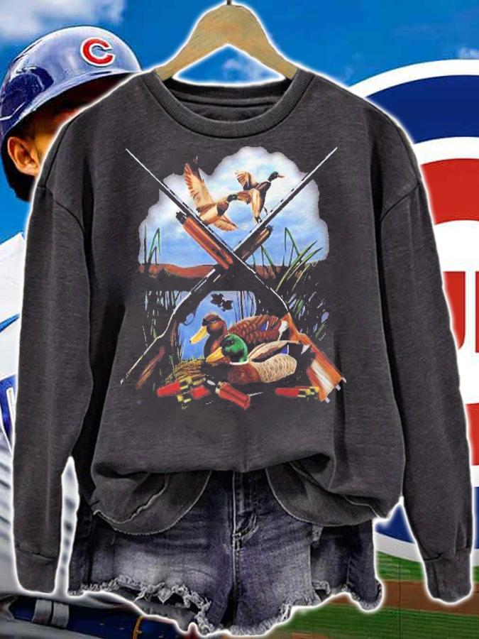 Duck Hunting Layout Crossed Guns Shirt t-shirt sweatshirt