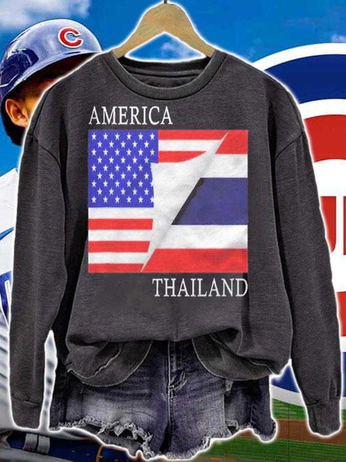 Thai American Flag Half Thai Half American Shirt t-shirt