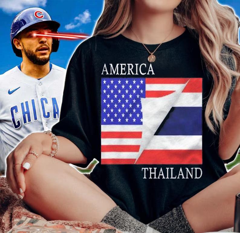 Thai American Flag Half Thai Half American Shirt t-shirt