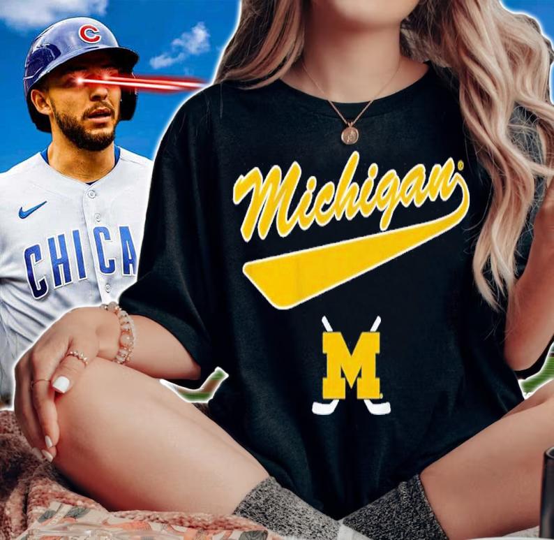 Michigan Hockey Script Shirt t-shirt woman shirt