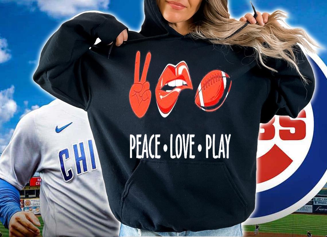 Lip Football Peace Love Play T-shirt