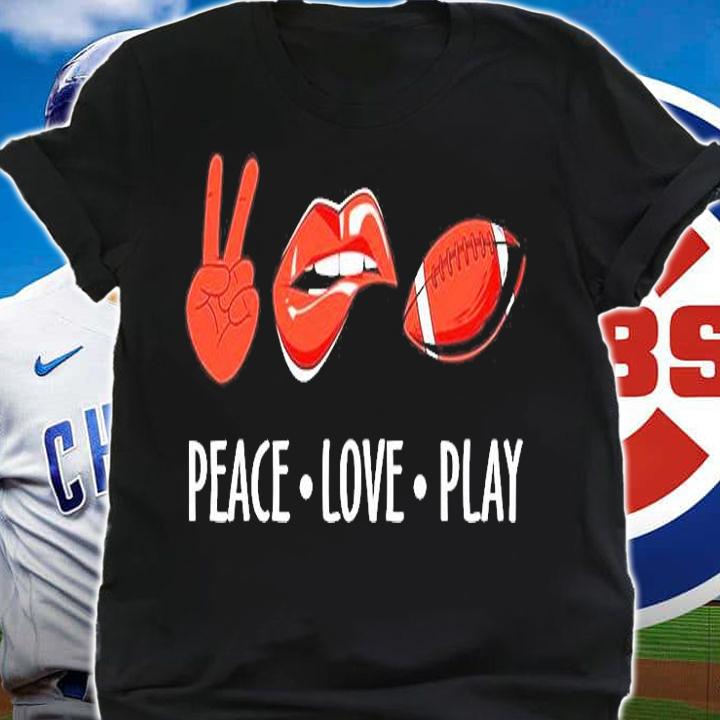 Lip Football Peace Love Play T-shirt