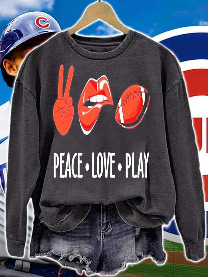 Lip Football Peace Love Play T-shirt