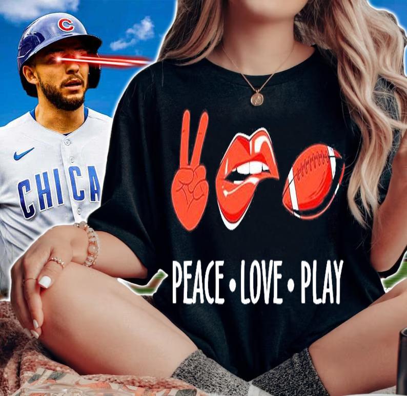 Lip Football Peace Love Play T-shirt