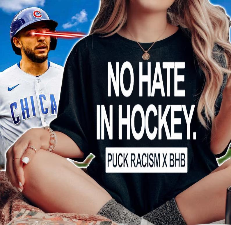 No Hate In Hockey Puck Racism X Bhb T-Shirt woman shirt
