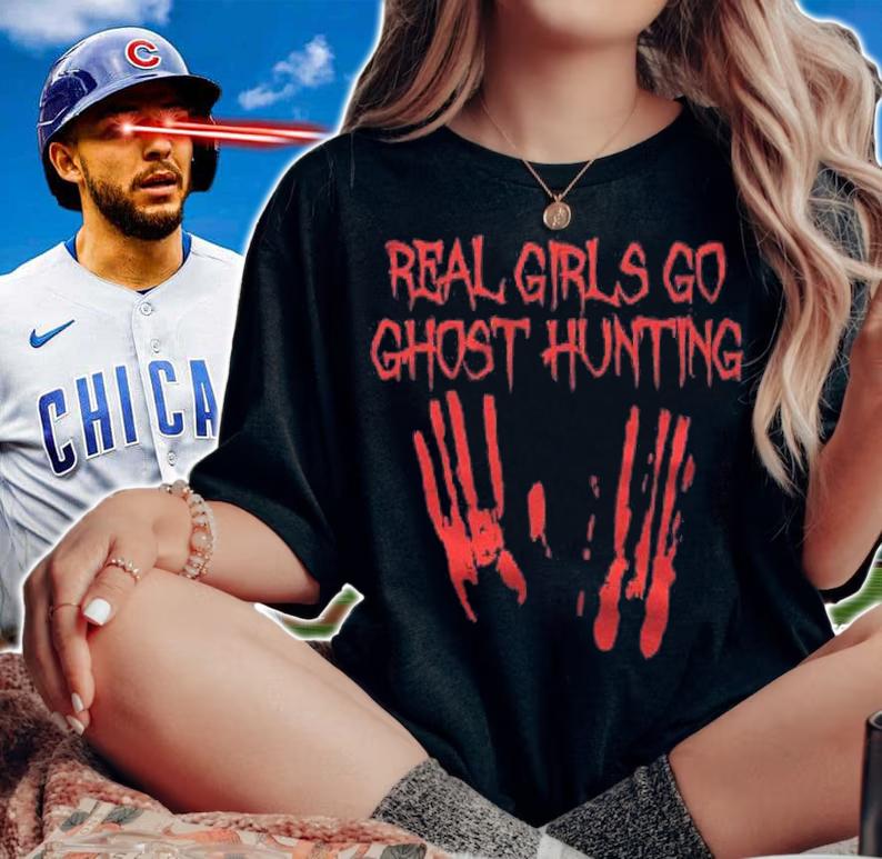 Real Girls Go Ghost Hunting Funny Paranormal Adventures Gift Shirt