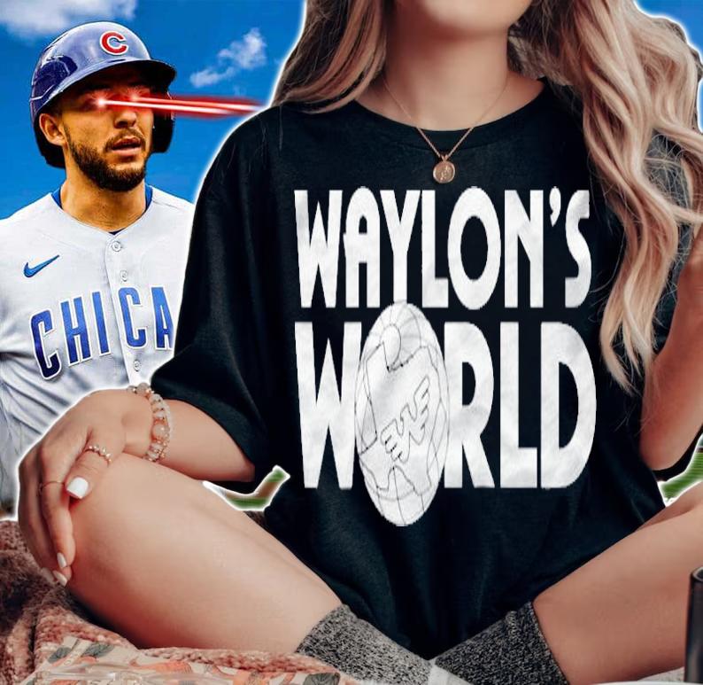 Waylon Jennings Official Merchandise Waylons World Raglan Baseball Shirt