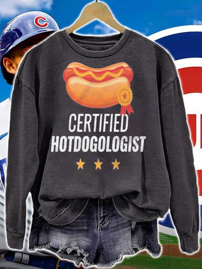 Certified Hotdogologist Funny Hot Dog Gift Hotdog Shirt sweatshirt