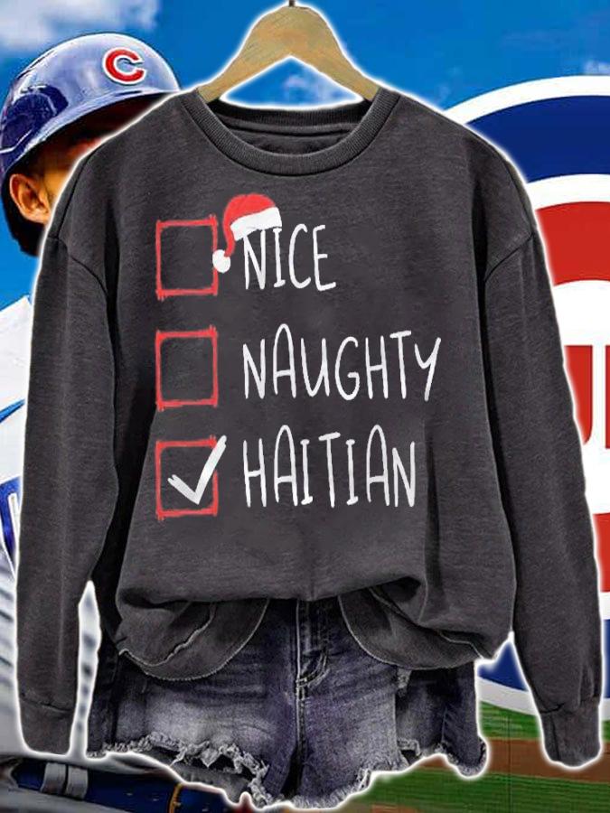 Nice Naughty Haitian Christmas Haiti Heritage Roots Shirt sweatshirt