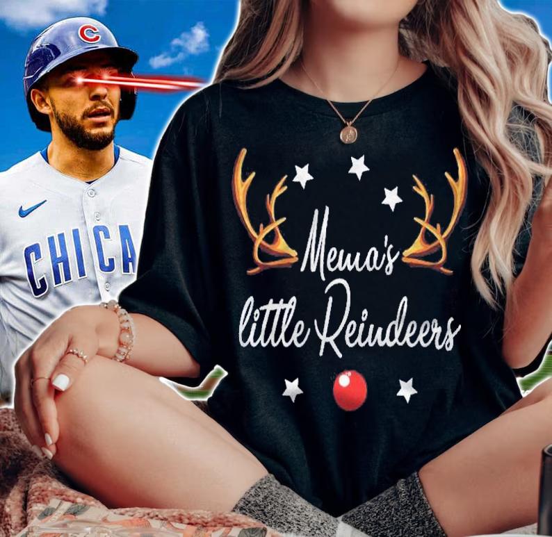 Memas Little Reindeers Funny Reindeers Christmas Shirt woman shirt