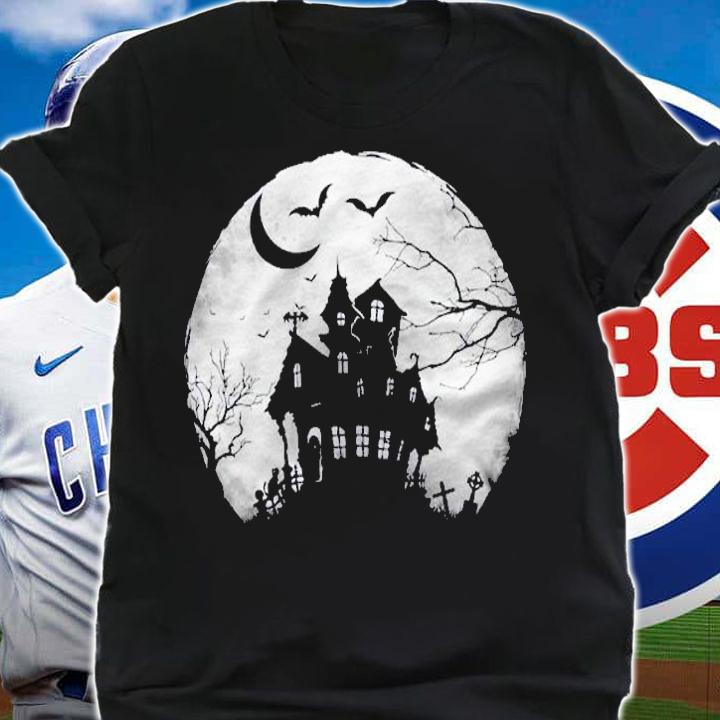 Creepy Horror House Scary Full Moon Halloween Shirt shirt