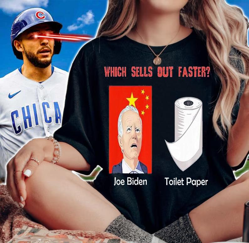 Funny Political Meme Satire Sleepy Joe Biden China Sellout T-Shirt woman shirt