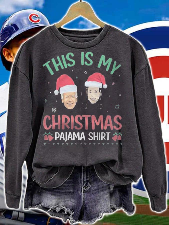 Hot this Is My Christmas Pajama Shirt Biden Harris Christmas T-Shirt sweatshirt