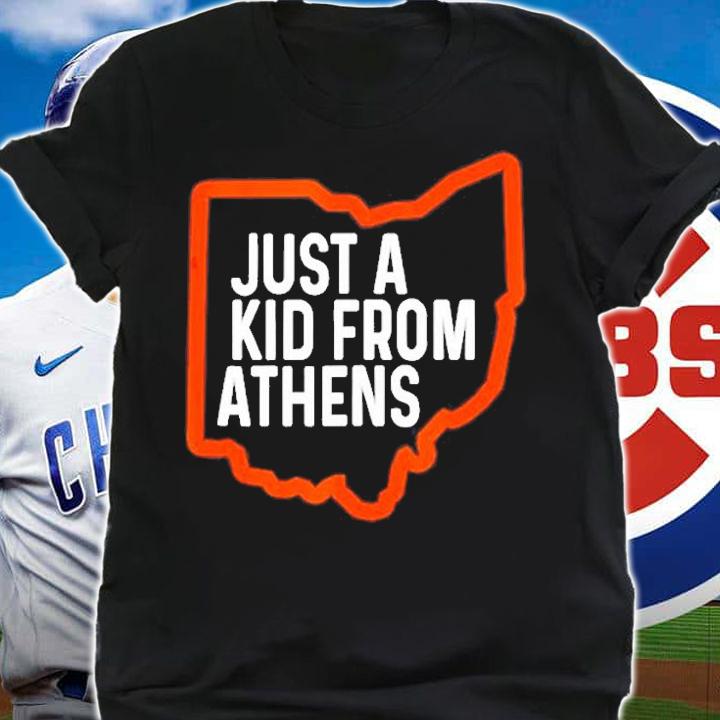 Just A Kid From Athens Ohio Cincinnati Burr Oh Orange Black T-Shirt shirt