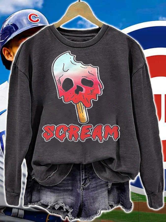 Scream Ice Cream Skull Halloween Party Shirt sweatshirt