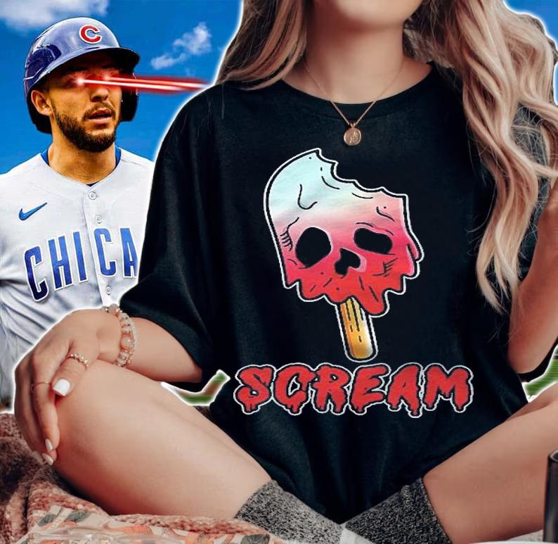 Scream Ice Cream Skull Halloween Party Shirt woman shirt