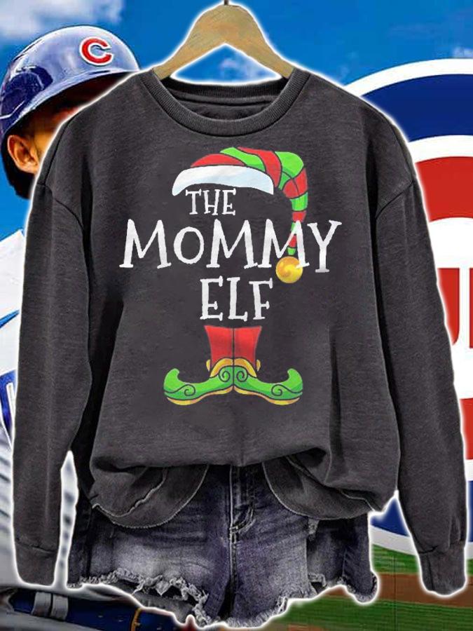 The Mommy Elf Family Matching Christmas Group Gift Pajama Shirt sweatshirt