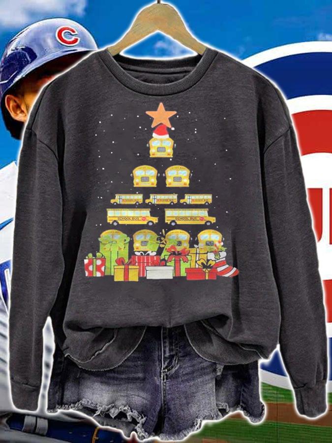 Christmas School Bus Tree Xmas Driving Specialist Costume Shirt sweatshirt