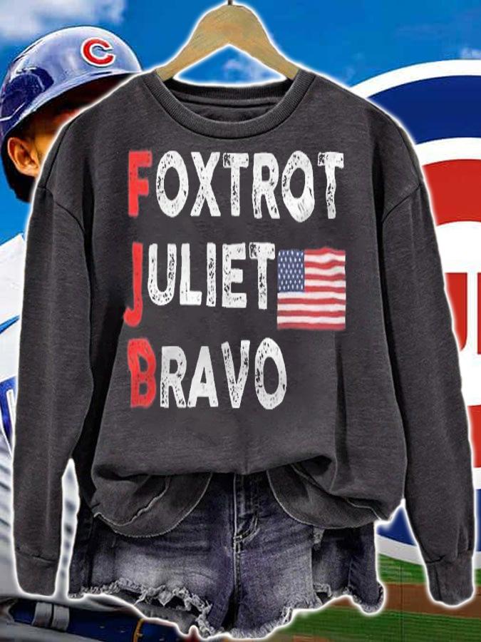 Foxtrot Juliet Bravo American Flag #FJB Fuck Joe Biden Design T-Shirt