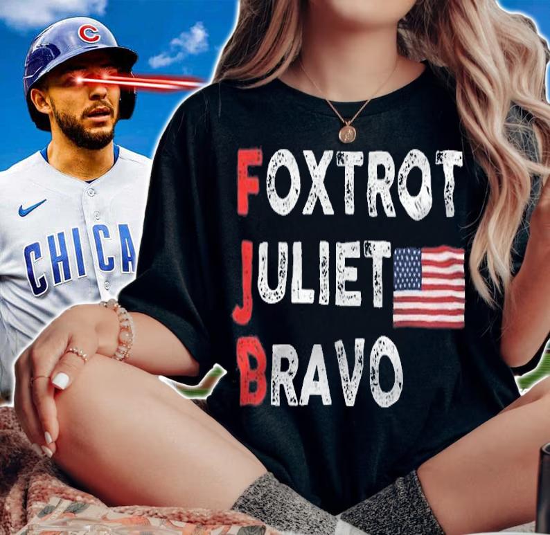 Foxtrot Juliet Bravo American Flag #FJB Fuck Joe Biden Design T-Shirt