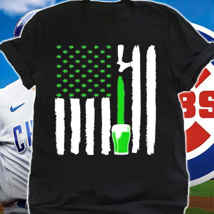 Green Beer American Flag St Patricks Day T-Shirt shirt