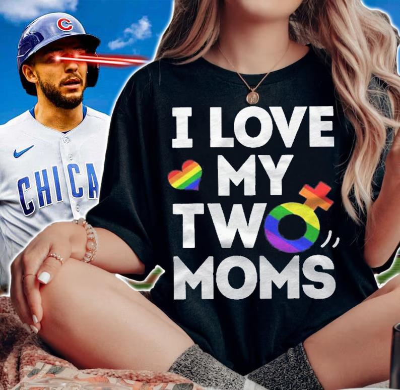 I Love My Two Moms Lesbian Tshirt Lgbt Pride Gifts For Kids Shirt