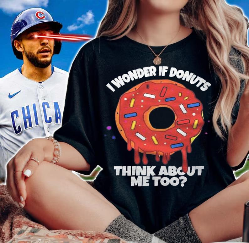 I Wonder If Donuts Think About Me Too Doughnuts Cute Donut Shirt woman shirt
