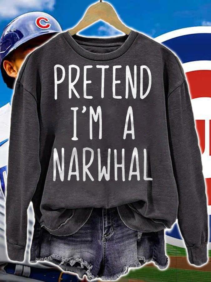 Pretend Im A Narwhal Costume Halloween Lazy Easy Shirt sweatshirt