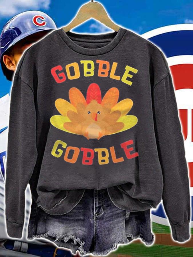 Thanksgiving Toddler Girl Boy Turkey Gobble Kids Shirt
