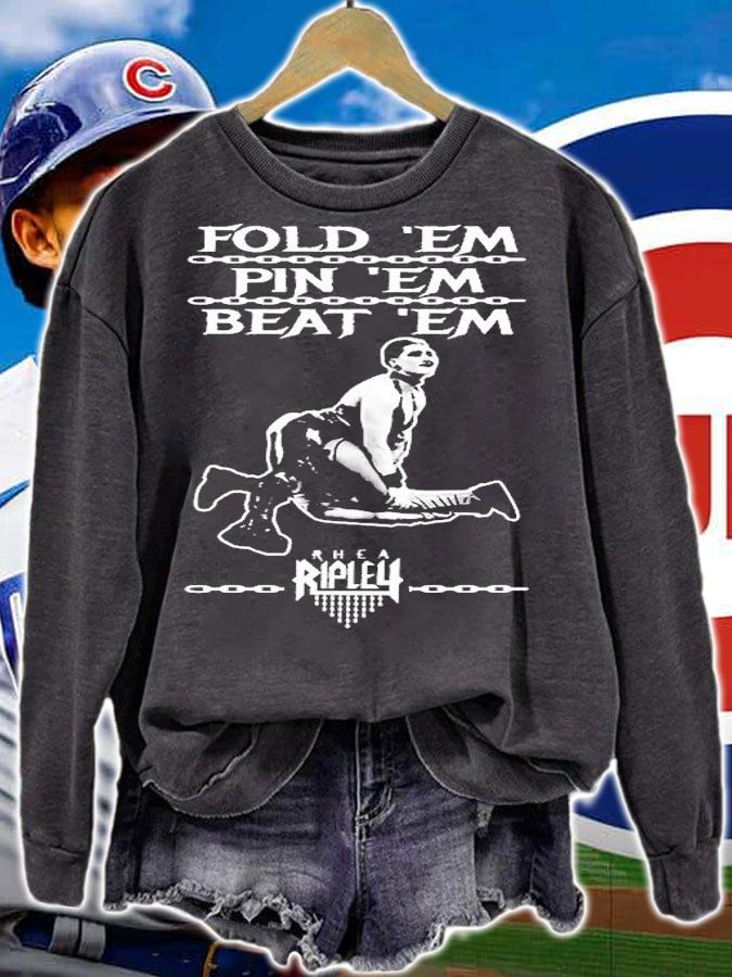 The Wrestledude Fold Em Pin Em Beat Em T-Shirt