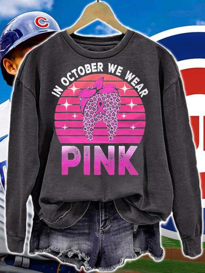 Tooth Leopard In October We Wear Pink Breast Cancer Awareness t-shirt sweatshirt