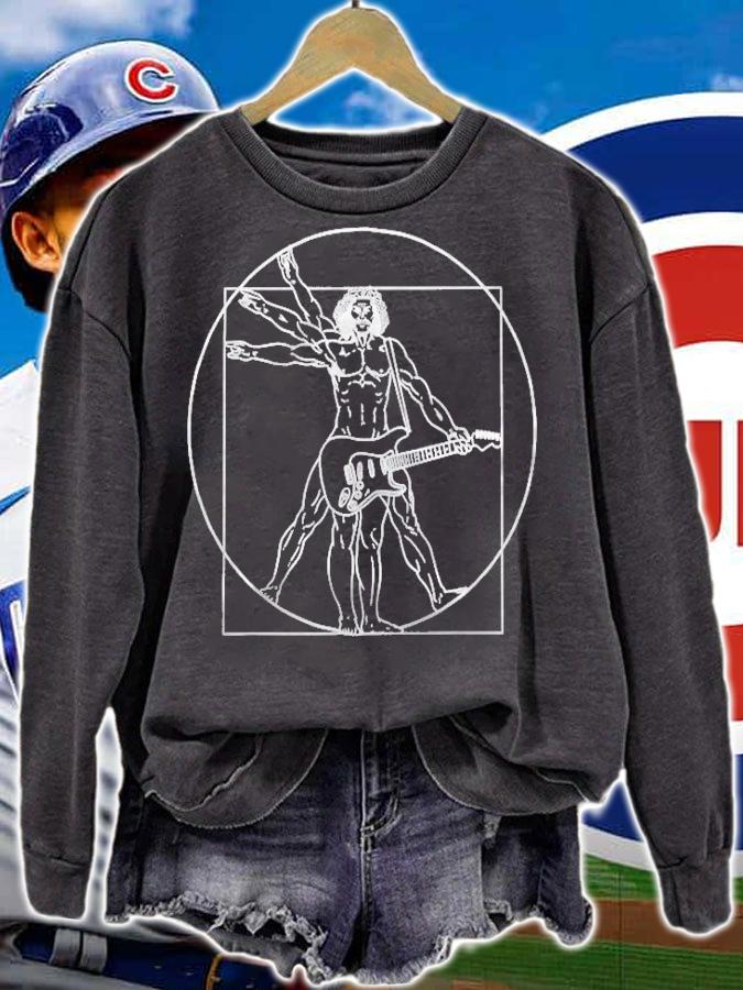 Vitruvian Man Guitar Player Instrument Guitarist Music Lover T-shirt sweatshirt