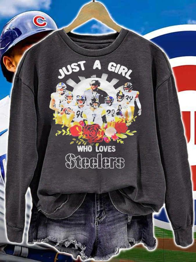 Flower just a girl who loves Steelers signatures T-shirt