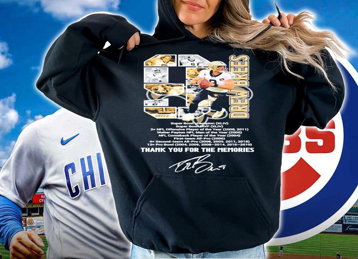 9 Drew Brees thank you for the memories t-shirt hoodie