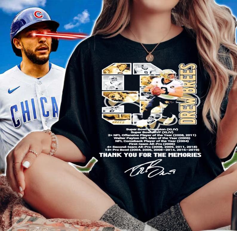 9 Drew Brees thank you for the memories t-shirt woman shirt