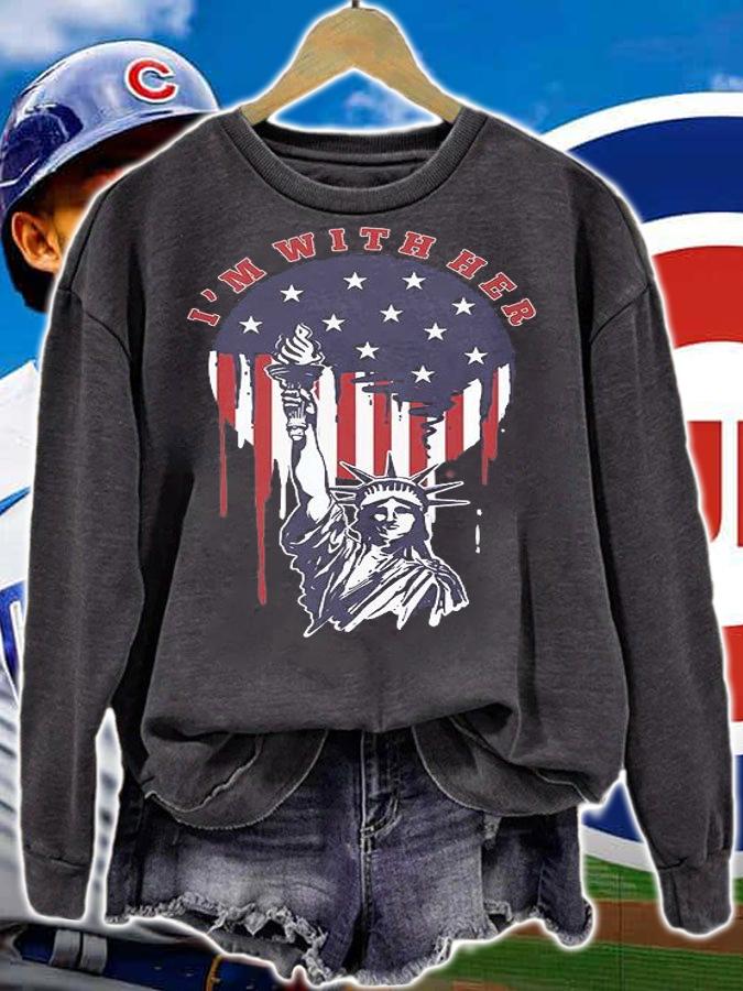 I'm With Her Statue Of Liberty Shirt 4th Of July Gift T-Shirt sweatshirt