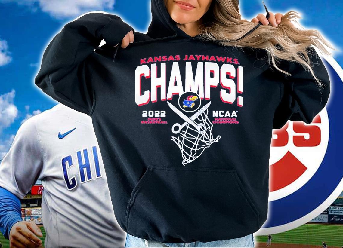 Kansas Jayhawks Blue 2022 NCAA Men's Basketball National Champions Cut The Net T-Shirt hoodie